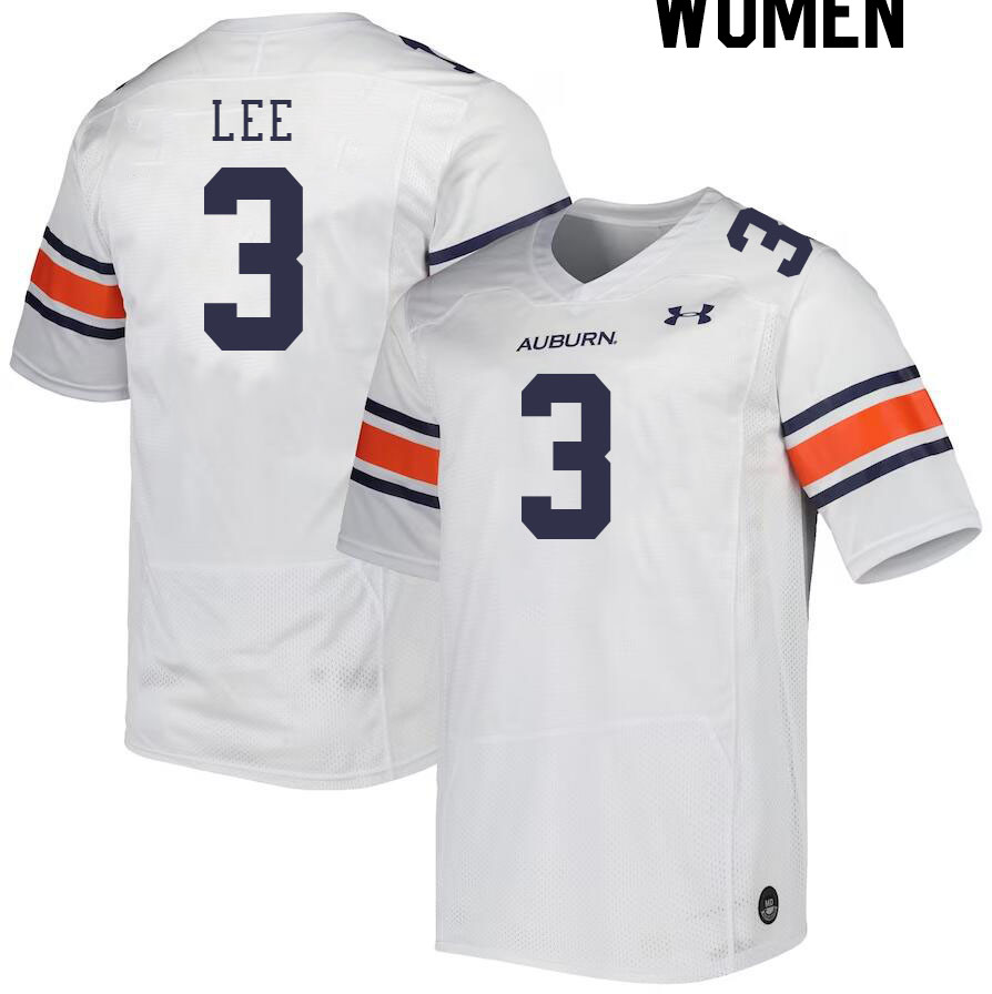 Women #3 Kayin Lee Auburn Tigers College Football Jerseys Stitched-White - Click Image to Close